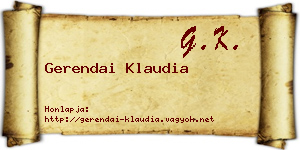 Gerendai Klaudia névjegykártya